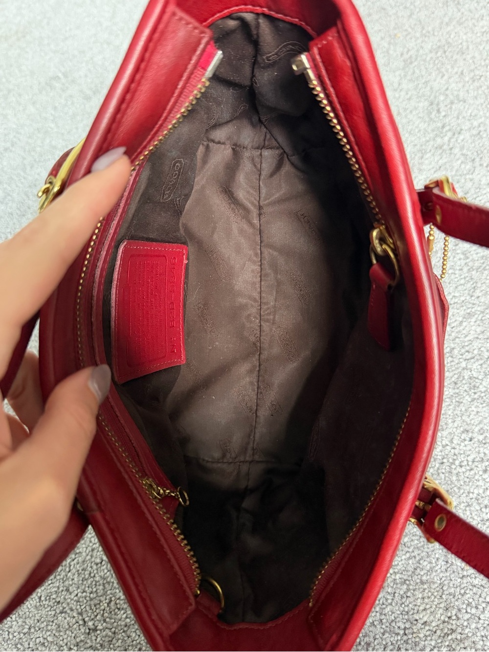 Vintage Coach Mini Market Tote Red - Picture 8 of 12